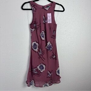 Wild Fable Mauve Floral Mini Dress Size XXS